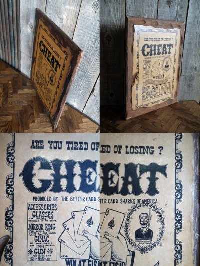 画像1: ビンテージ　CHEAT　壁掛けサイン