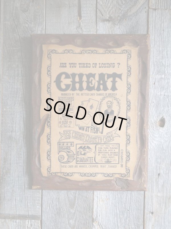 画像1: ビンテージ　CHEAT　壁掛けサイン (1)