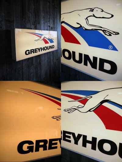画像1: ビンテージ　GREYHOUND　大型ライトサイン