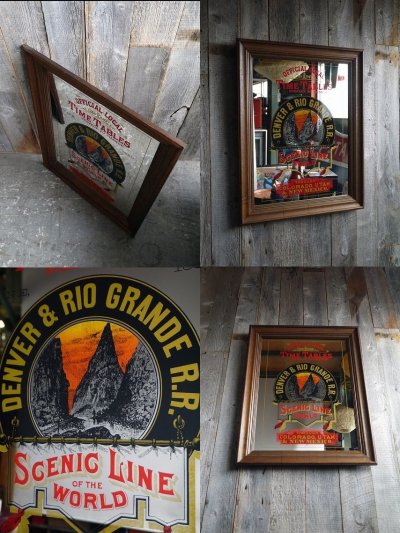 画像2: ビンテージ　DENVER & RIO GRANDE 　R.R. 　パブミラー　