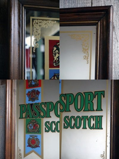 画像1: ビンテージ　PASSPORT SCOTCH　パブミラー