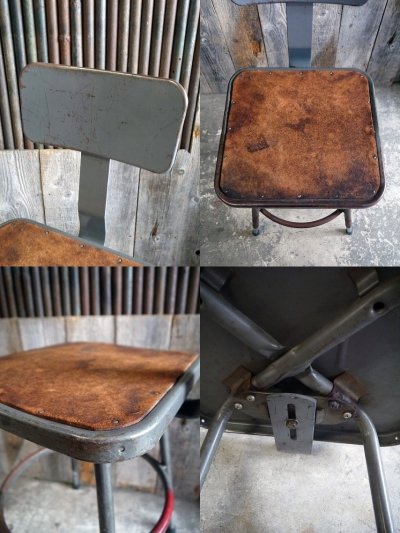 画像1: ビンテージ　インダストリアル　メタルチェアー