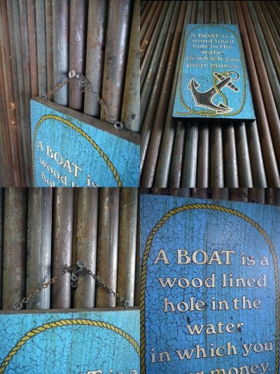 画像2: ビンテージ A BOAT ウッドサイン