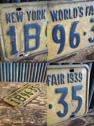 画像2: ビンテージ NEW YORK WORLD’S FAIR 1939 ナンバープレート