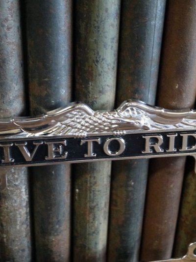 画像1: ビンテージ LIVE TO RIDE ナンバープレートフレーム