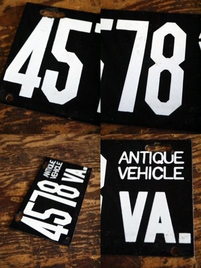 画像2: ビンテージ 4578 VA. ANTIQUE VEHICLE ナンバープレート