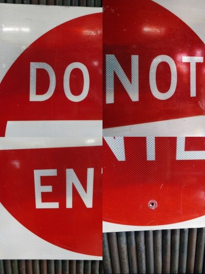 画像1: USA DO NOT ENTER 特大ロードサイン