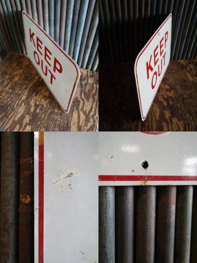 画像1: ビンテージ KEEP OUT サイン