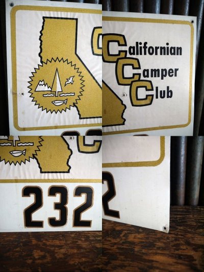 画像1: ビンテージ California Camper Club メタルサイン E