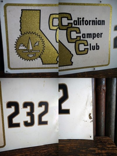 画像1: ビンテージ California Camper Club メタルサイン F