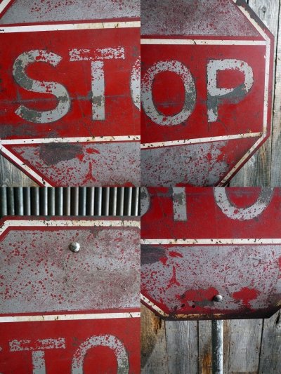 画像1: ビンテージ STOP ロードサイン