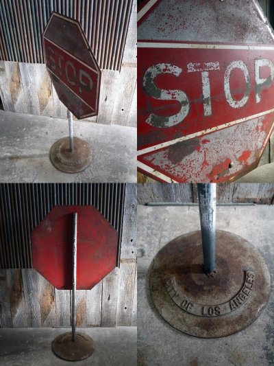 画像2: ビンテージ STOP ロードサイン