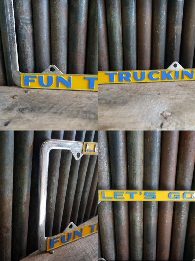 画像2: ビンテージ LET’S GO FUN TRUCKIN' ナンバープレートフレーム