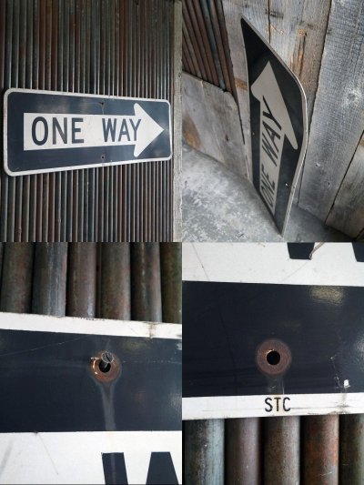 画像2: ビンテージ　ONE　WAY　ロードサイン　
