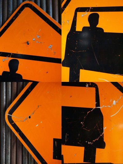 画像1: ビンテージ　CAUTION　　ROAD　BUMPS　ロードサイン