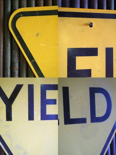 画像1: ビンテージ YIELD 大型ロードサイン