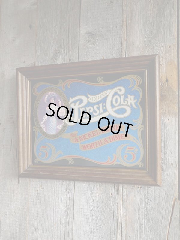 画像1: ビンテージ　PEPSI-COLA　ミニパブミラー　 (1)