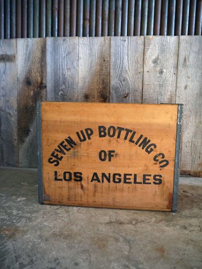 画像1: ビンテージ 7up ウッドボックス A