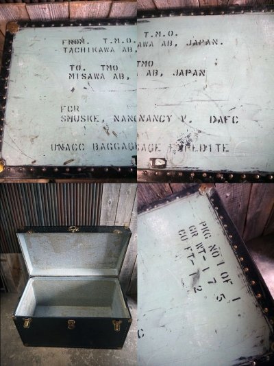 画像1: アンティーク US ミリタリー 大型トランクケース