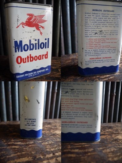 画像2: ビンテージ Mobil oil Outboard OIL缶