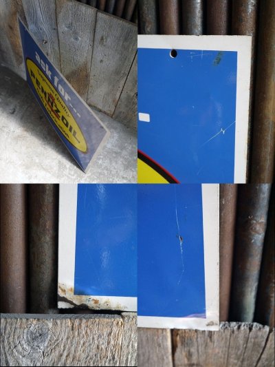 画像3: ビンテージ PENNZOIL 両面メタル看板