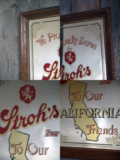 画像1: ビンテージ　Stroh's　BEER　CALIFORNIA　パブミラ―