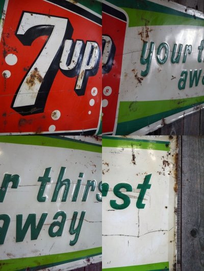 画像1: ビンテージ　７UP　Your　thirst　away　大型サイン