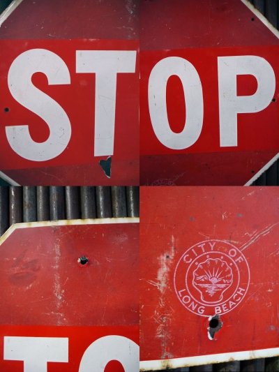 画像1: ビンテージ　STOP　ホーローロードサイン