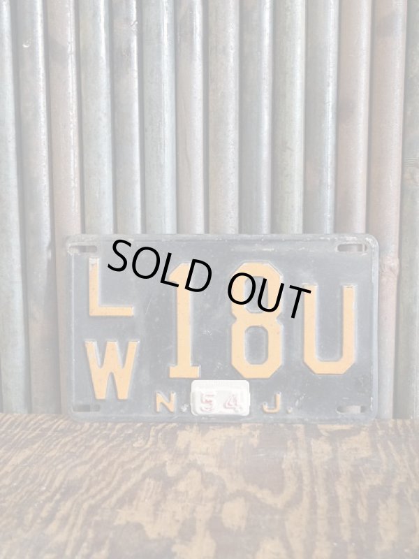 画像1: ビンテージ　N.J　1952(1954)　ナンバープレート　 (1)