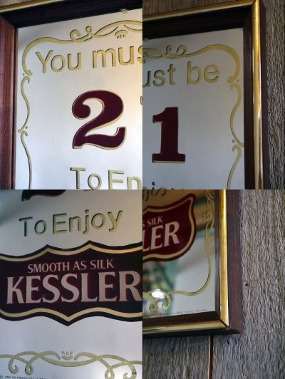 画像1: ビンテージ　KESSLER 　パブミラー