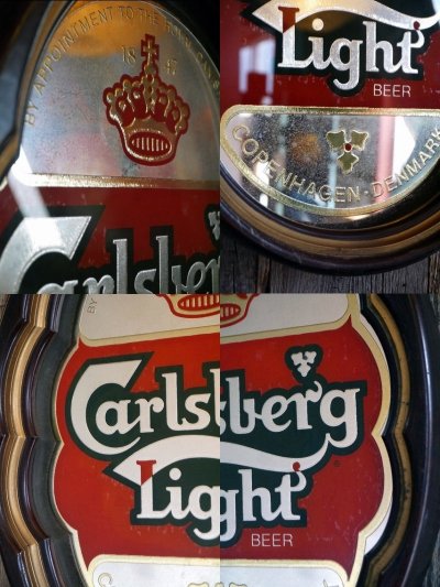 画像1: ビンテージ　Carlsberg　Light　BEER　パブミラー　