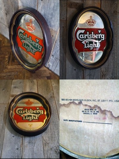 画像2: ビンテージ　Carlsberg　Light　BEER　パブミラー　