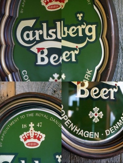 画像1: ビンテージ　Carlsberg　Beer　パブミラー　