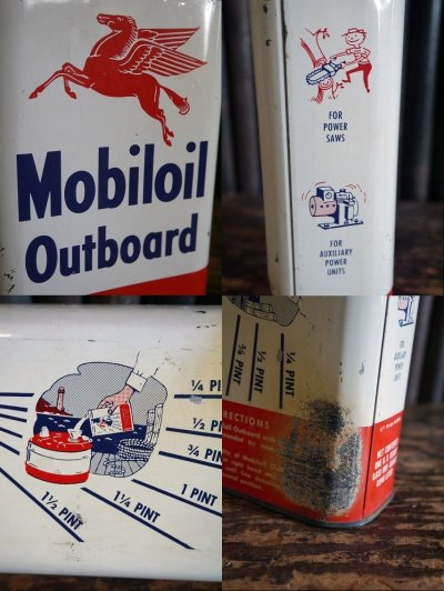 画像2: ビンテージ　Mobil　oil　Outboard　OIL缶