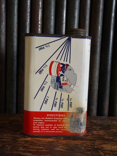 画像1: ビンテージ　Mobil　oil　Outboard　OIL缶