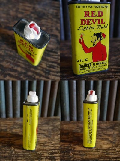 画像2: ビンテージ　RED　DEVIL　Lighter　fLuid缶　