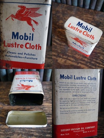 画像2: ビンテージ　MOBIL　Luster　Cloth　缶　