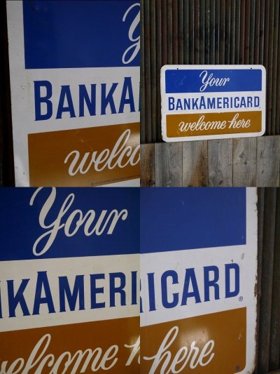 画像1: ビンテージ　BANKAMERICARD　両面看板
