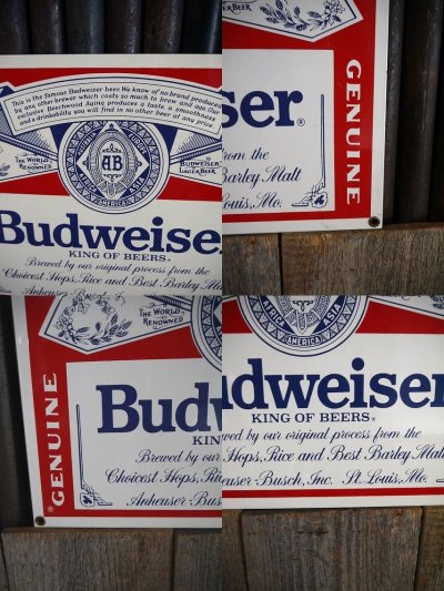 画像2: ビンテージ Budweiser ホーロー看板