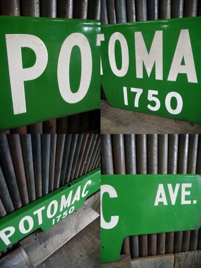 画像2: ビンテージ POTOMAC AVE 両面ホーローサイン