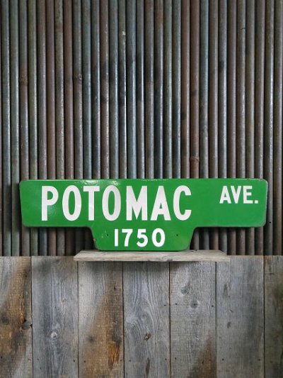 画像1: ビンテージ POTOMAC AVE 両面ホーローサイン