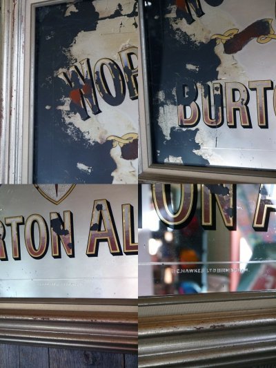 画像1: アンティーク　WORTINGTON'S　BURTON　ALES　大型パブミラー