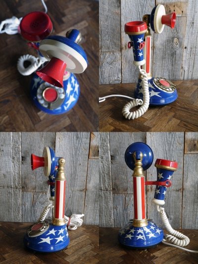 画像1: ビンテージ　星条旗　電話機 　