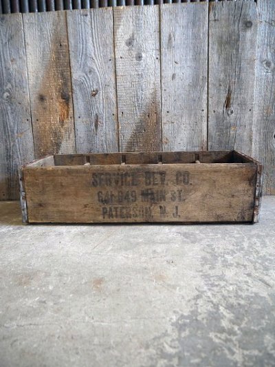 画像1: ビンテージ　SERVICE　BEV　CO　ウッドボトルケース 