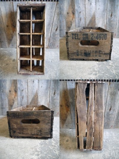 画像3: ビンテージ　SERVICE　BEV　CO　ウッドボトルケース 