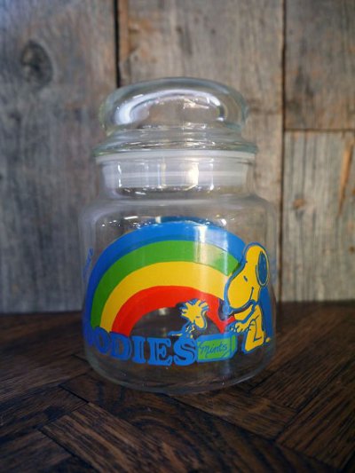 画像1: ビンテージ　SNOOPY　GOODIES　ガラスキャニスター