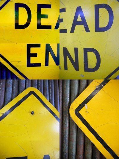 画像1: ビンテージ　DEAD　END　ロードサイン