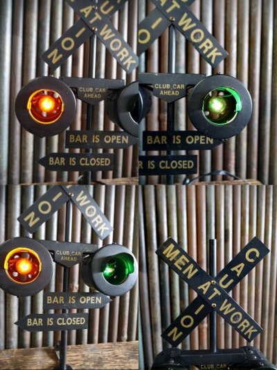 画像2: ビンテージ　CAUTION　MEN　AT　WORK　BAR　ランプ　