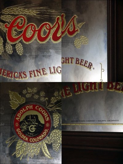 画像1: ビンテージ　Coors　BEER　パブミラー　