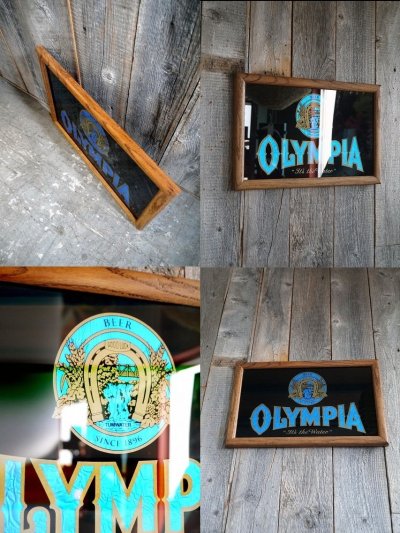 画像2: ビンテージ OLYMPIA パブミラー